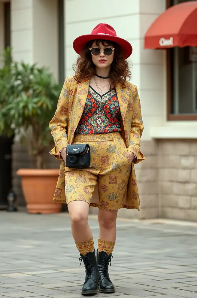 80s Outfits Women: A Quirky Mix of Patterns and Textures Outfit Inspo