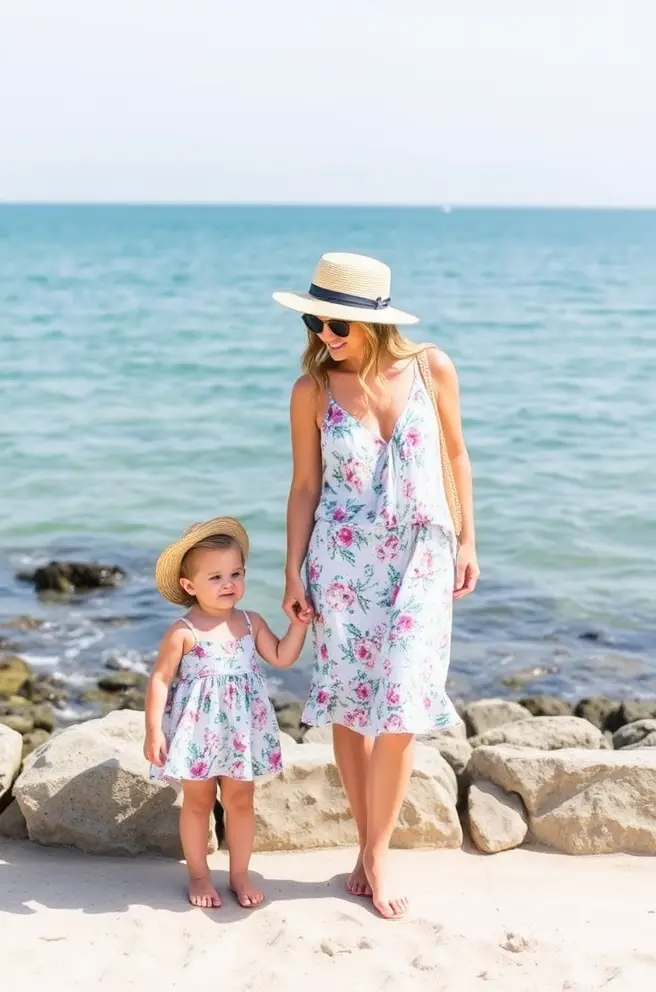 Beachy Mommy and Me Outfits for Sunny Days by the Shore