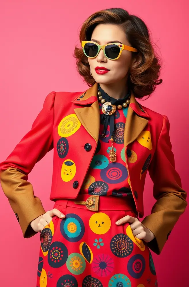 Bold and colorful 60s outfit idea to make a statement