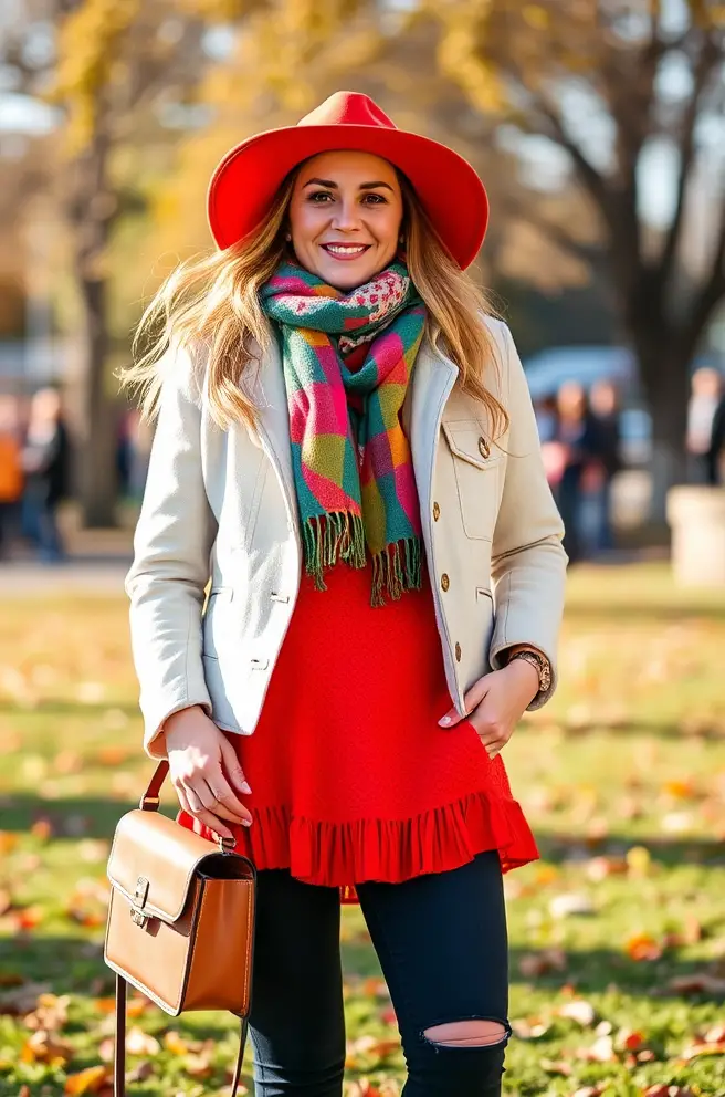 Bright Fall Festival Outfit Idea for a Pop of Color