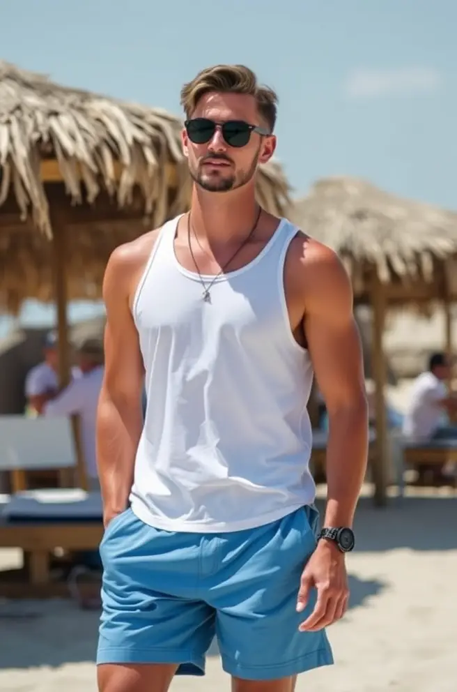 Casual Beach Outfit Suggestion for Men to Embrace the Summer Vibe