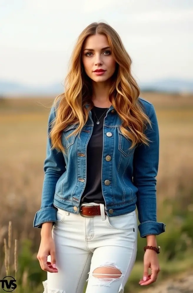 Chic Country Glam Outfit Inspo with a Denim Jacket