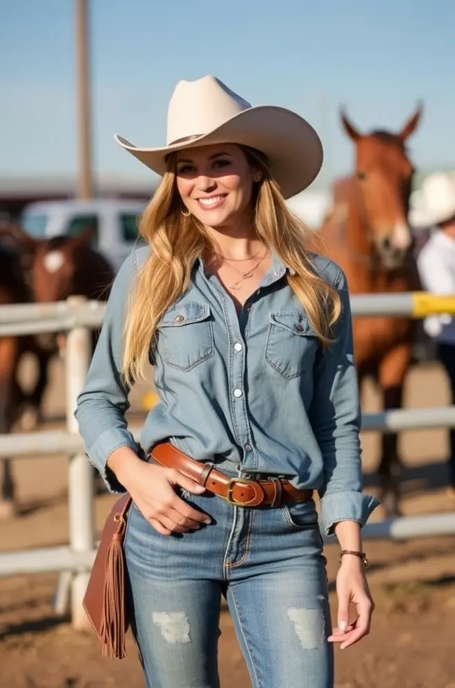 Chic Cowgirl Outfit Ideas for Casual Rodeo Days