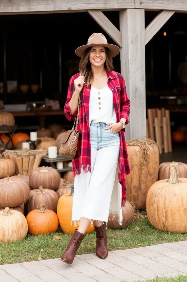 Chic Fall Festival Outfit Idea for a Modern Rustic Vibe