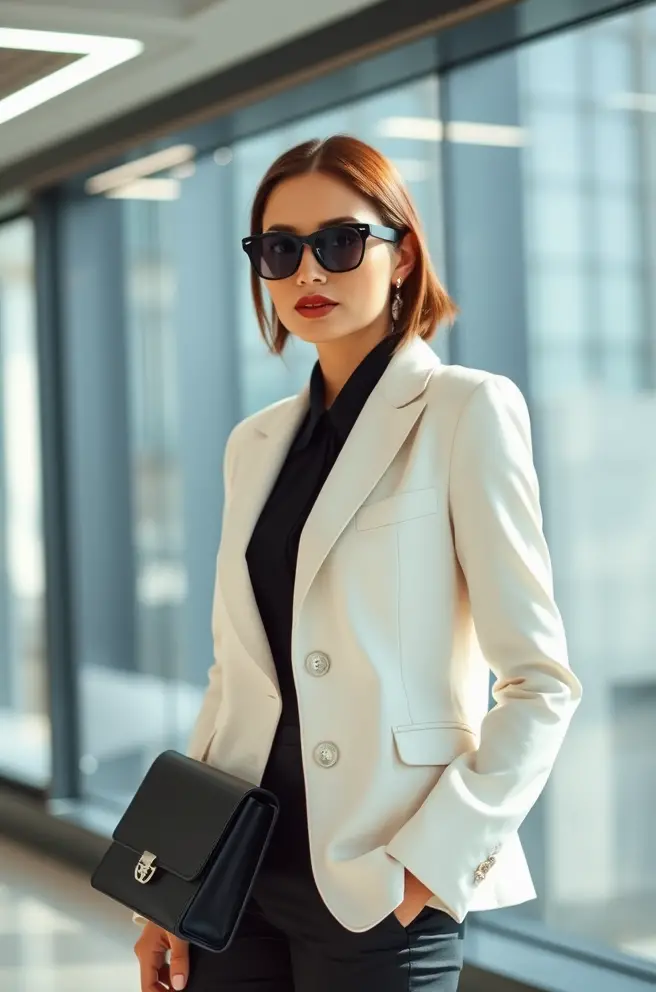 Chic Futuristic Elegance Outfit Inspo for a Modern Office Vibe