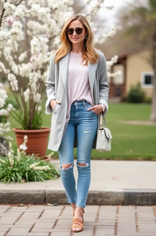 Chic Spring Outfit Inspiration for Women with Light Layering Techniques
