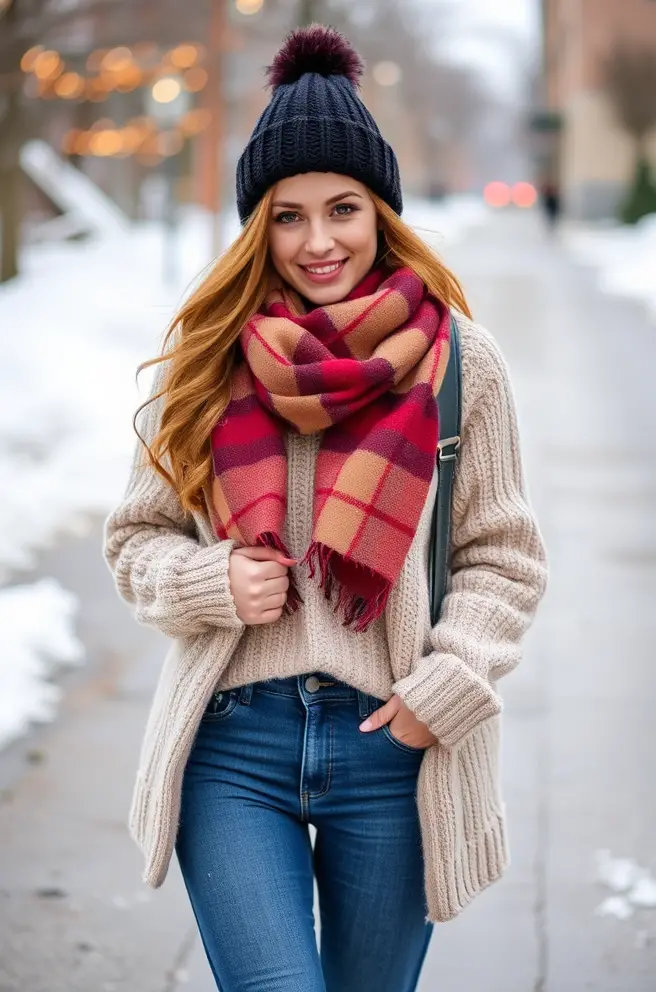 Cozy Cute Girl Outfit Idea for Chilly Weather