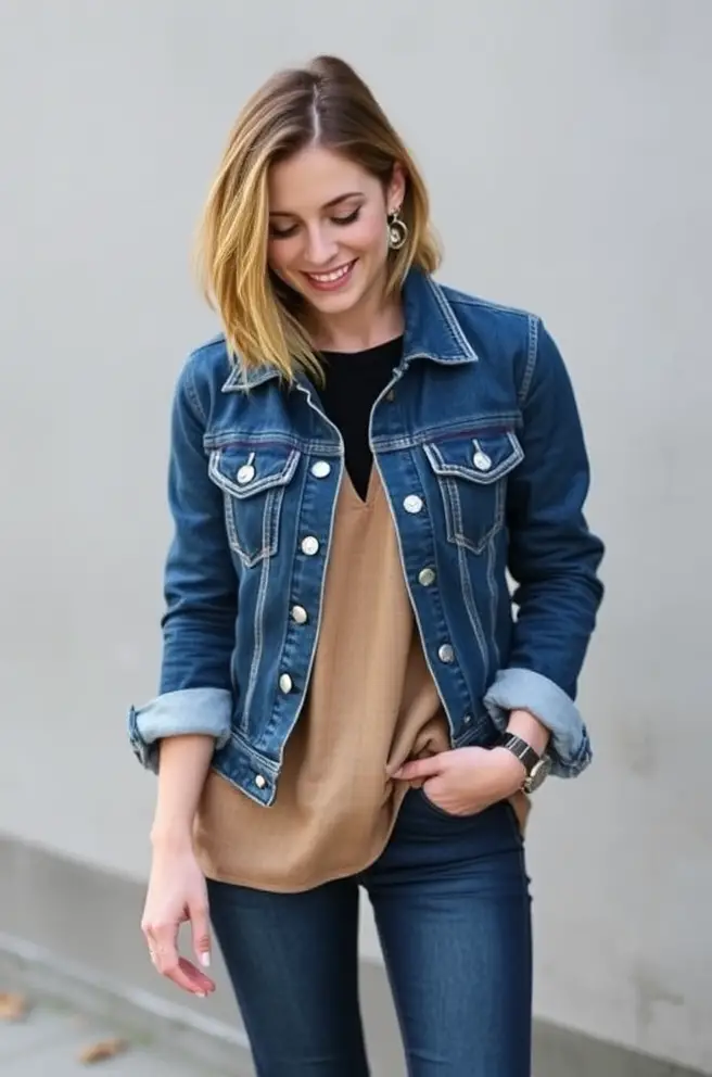 Effortlessly Cool Fall Outfits for Women with Denim Jackets