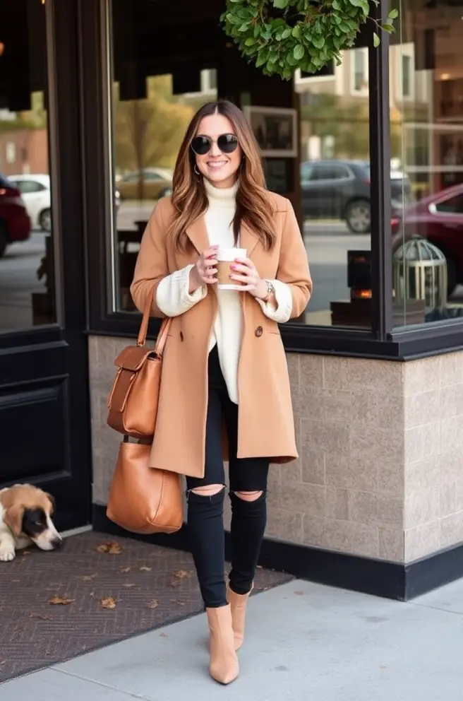 Effortlessly Cute Fall Outfit Idea for a Coffee Date You'll Love This Season