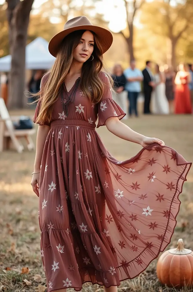 Feminine Fall Festival Outfit Inspo with Flowy Dresses