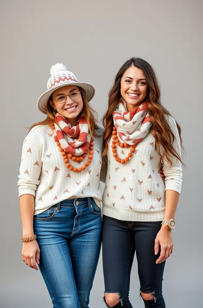 Fun Family Photo Outfit Idea for Women with Matching Accessories