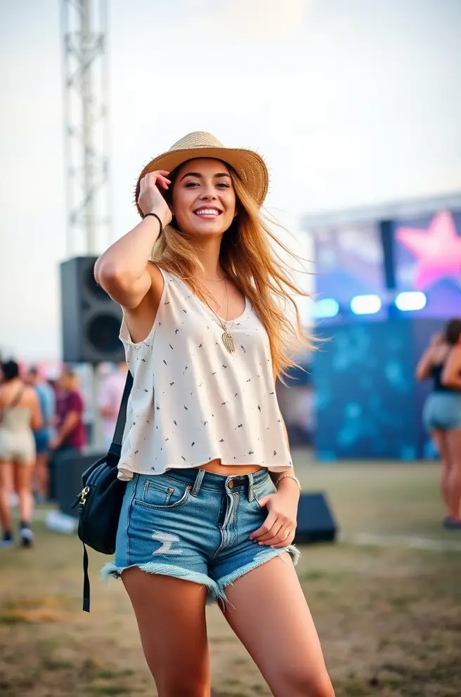 Fun Soft Girl Outfit Idea for a Music Festival