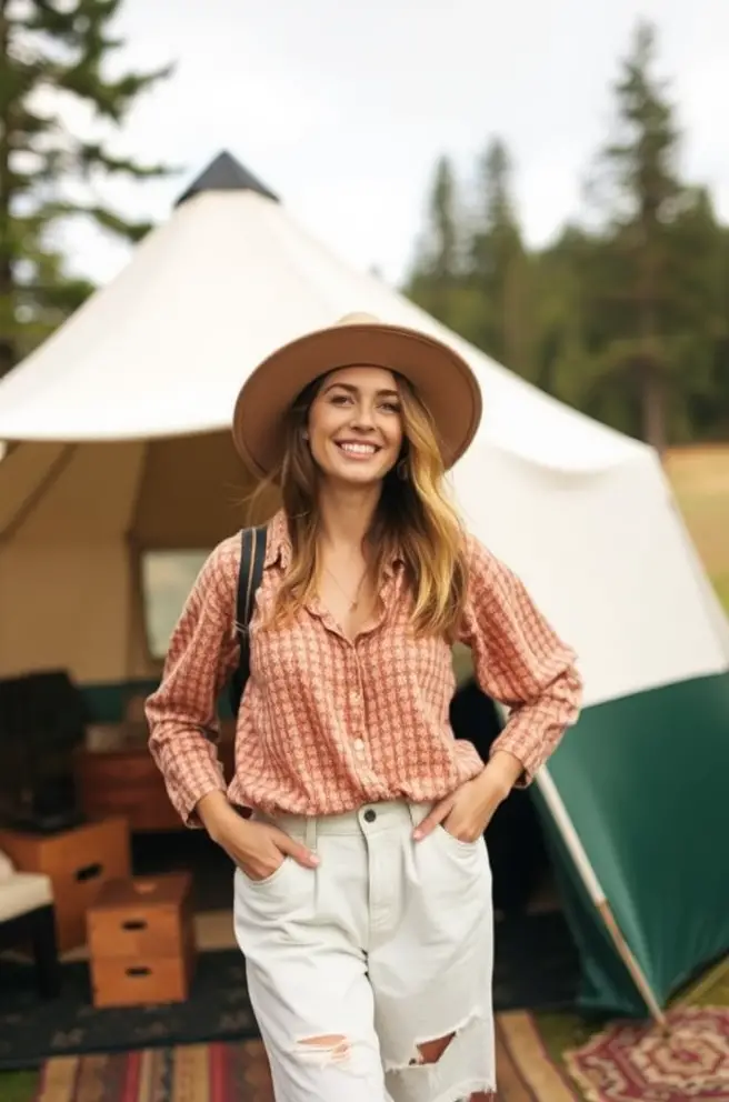 Glamping Outfit Inspiration for Women Who Love Comfort and Style