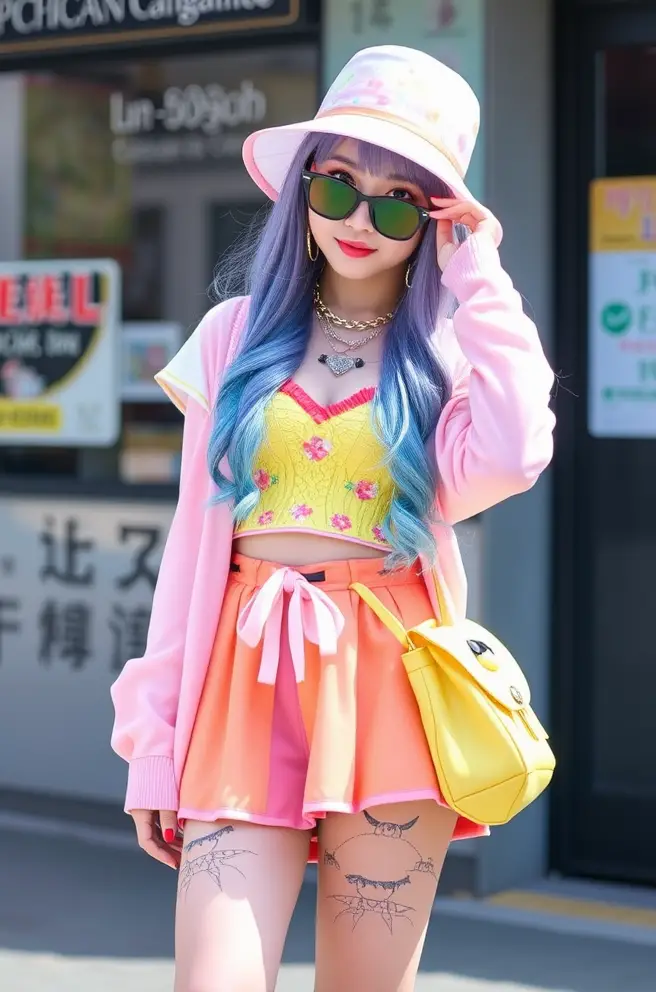 Gyaru Outfit Idea for a Bold and Bright Look