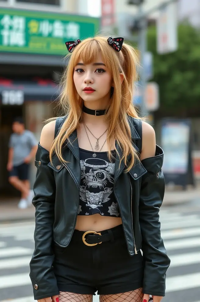 Gyaru Outfit Idea for an Edgy Street Style Vibe