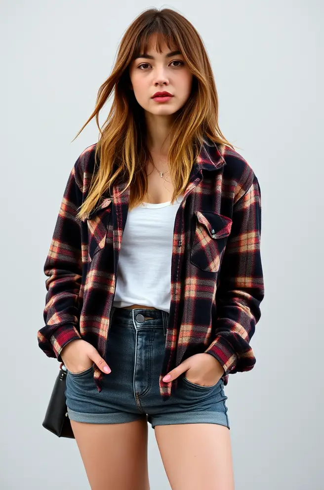 Kurt Cobain Outfit Idea with a Feminine Twist on Flannel