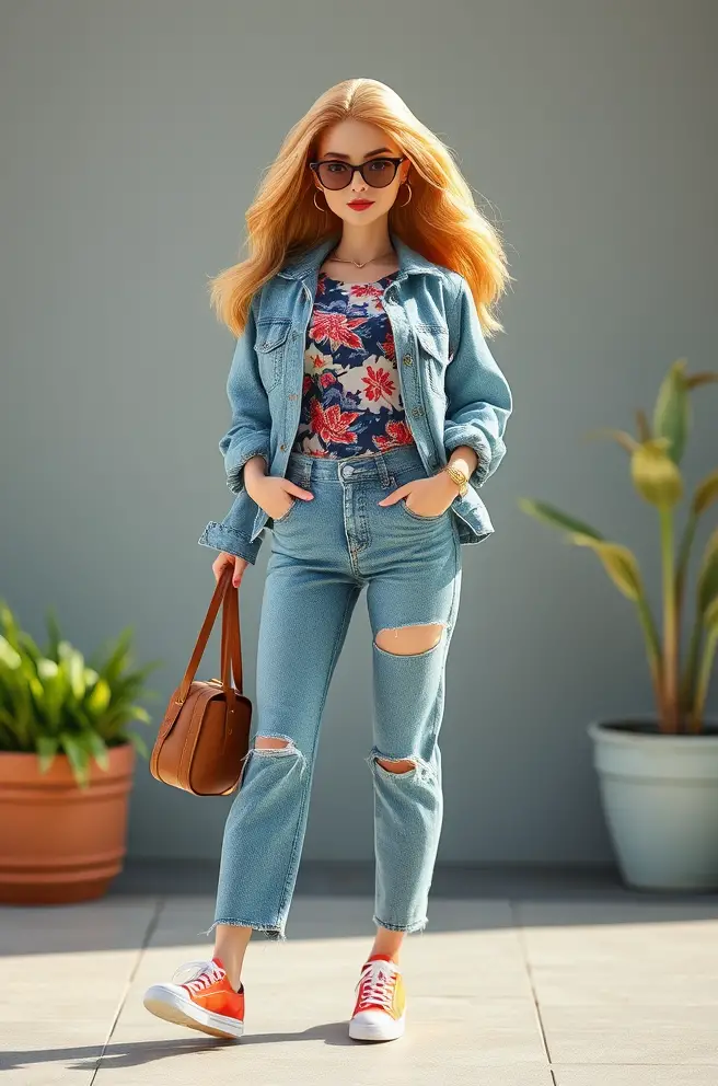 Margot Robbie Barbie Outfit Concept for a Casual Day Look