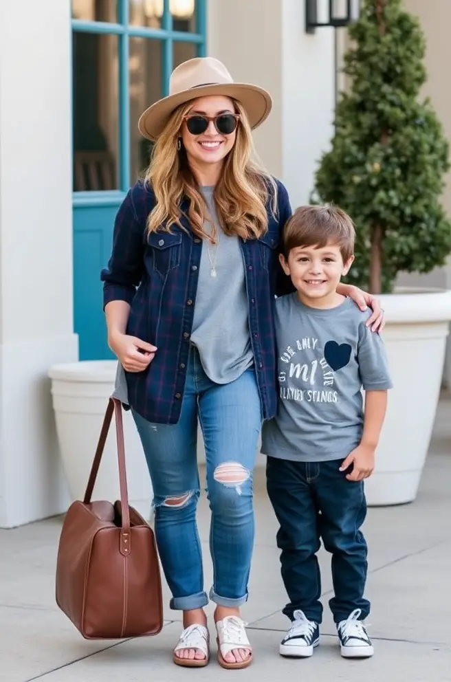 Mom and Son Matching Outfits Outfit Idea: Casual Weekend Vibes