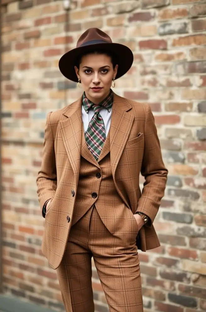 Old Money Outfits Men: Classic Tweed Suit Outfit Idea