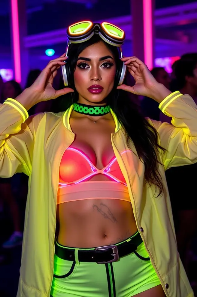 Rave Outfit Idea for Women: Illuminate the Night in Neon Colors