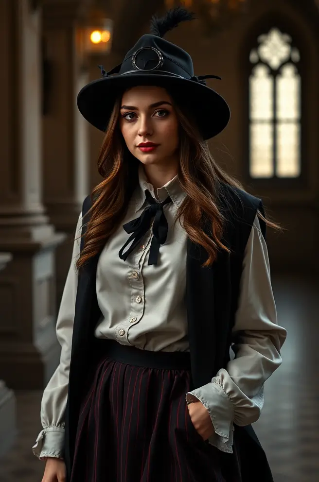 Romantic Dark Academia Outfit Idea that Captures Intellectual Charm