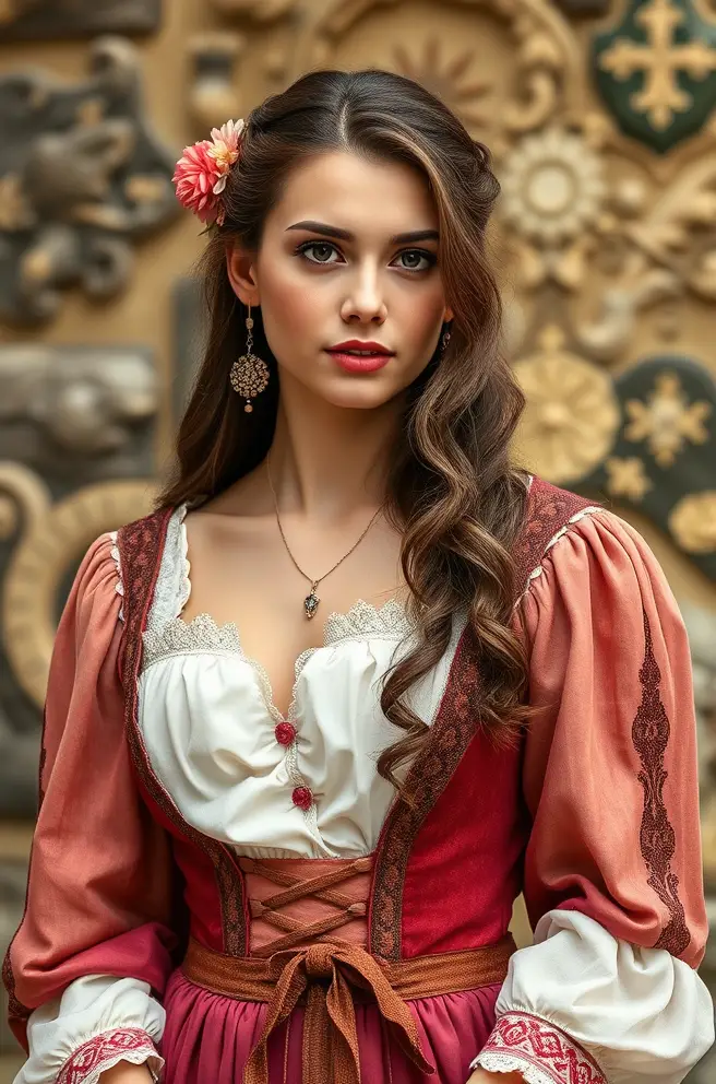 Romantic Renaissance Outfit Idea for Captivating Beauty