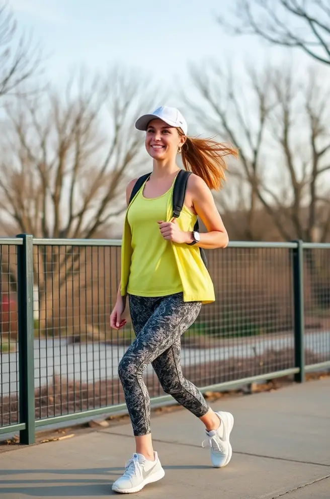 Sporty Spring Outfit Idea for Women to Stay Active with Style