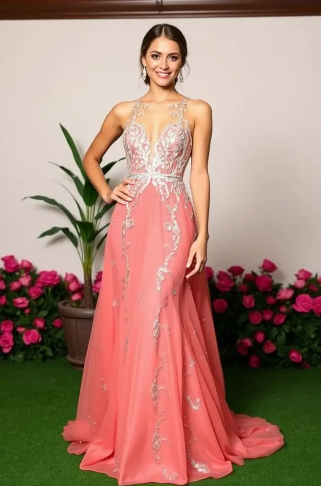 Stunning Prom Outfit: A Radiant Ball Gown Idea for Women