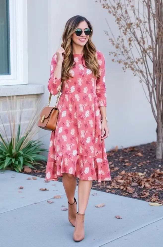 Trendy Fall Outfits for Women Featuring Cute Midi Dresses