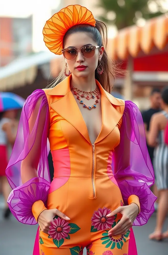 Vibrant Futuristic Elegance Outfit Look for Spring/Summer Festivals