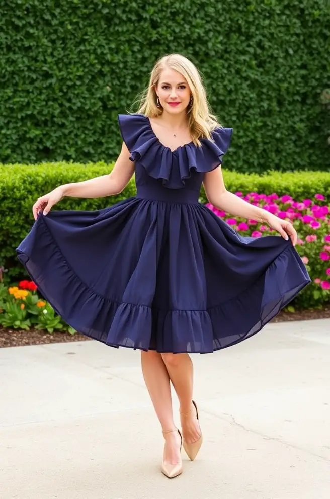 Whimsical Grammy Outfit 2024 Inspiration: Playful Ruffle Dress